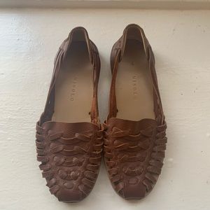 Nisolo Ecuador huarache sandals in Brandy